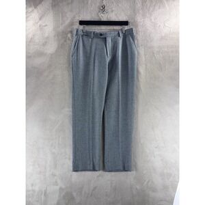 SuitSupply Brescia Dress Pants Mens Size 38S Blue Wool Silk Linen Flat Front